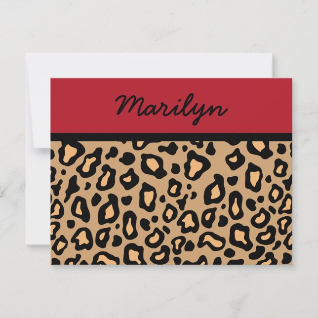 Convites Personalizados com Estampa de Leopardo (Frente)