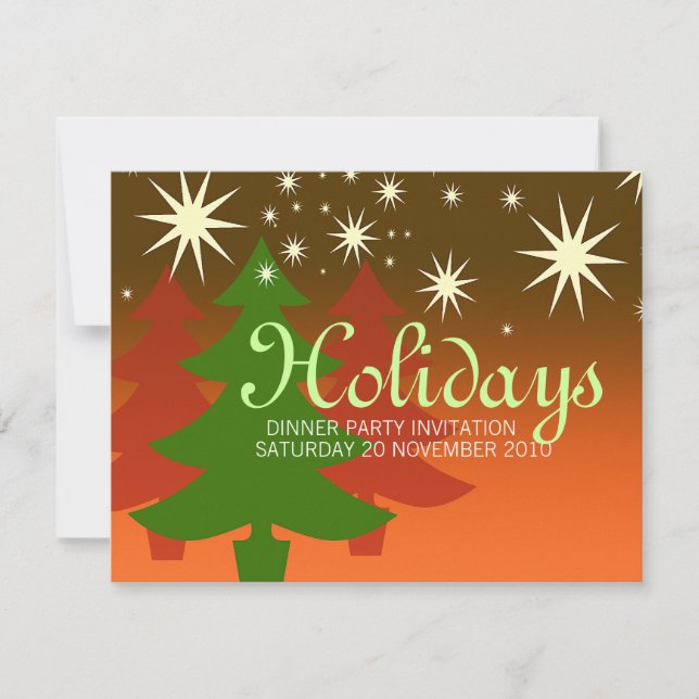 Convites personalizados da Árvore de Natal Sparkly (Frente)