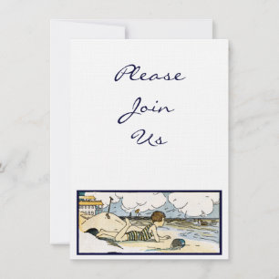 Convites Personalizados de Arte em Praia Vintage