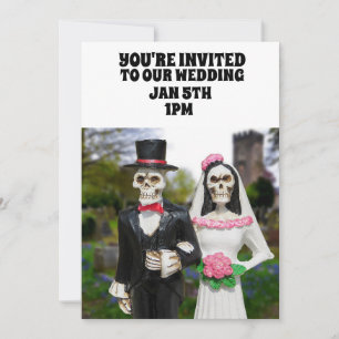 CONVITES PERSONALIZADOS DE CASAL DE ESQUELETO GÓTI