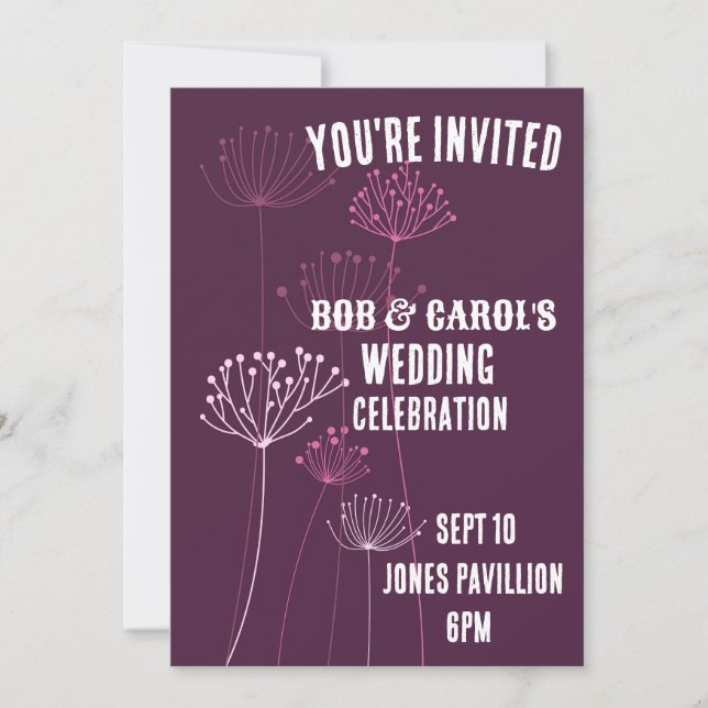 CONVITES PERSONALIZADOS DE CASAMENTO FLORAL BOHEMI (Frente)