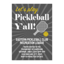 Convites Personalizados de Pickleball Torneio Equi