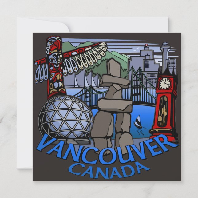 Convites Personalizados de Vancouver RSVP de Vanco (Frente)
