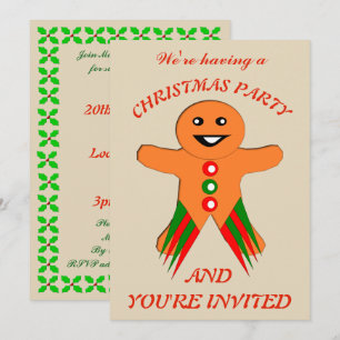 Convites Personalizados do Gingerbread Man da Fest