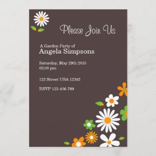 Convites Personalizados*Marrom para Flores