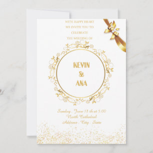 Convites personalizados para casamento Elegante,