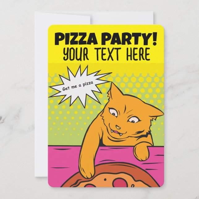 CONVITES PERSONALIZADOS PARA CRIANÇAS DO PIZZA PAR (Frente)