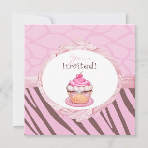 Convites personalizados para Safari de Cupcakes de