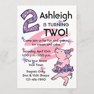 Convites personalizados para segundo aniversário 