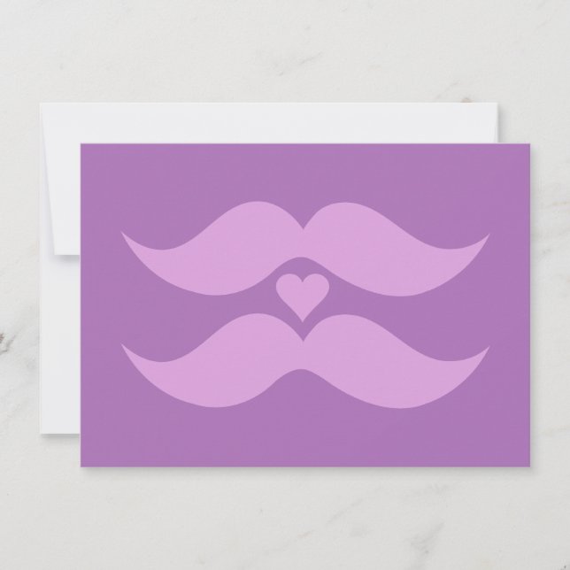Convites personalizados Pink Mustaches (Frente)