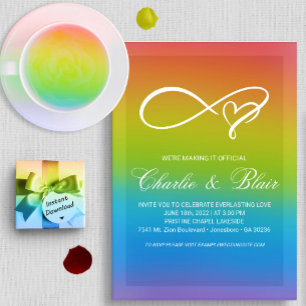 Convites personalizáveis para casamento no arco-