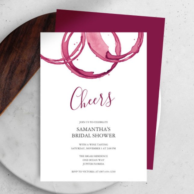 Convites personalizáveis para Provandos de vinho (Bridal shower invitations wine theme by Victoria Grigaliunas of Do Tell A Belle)