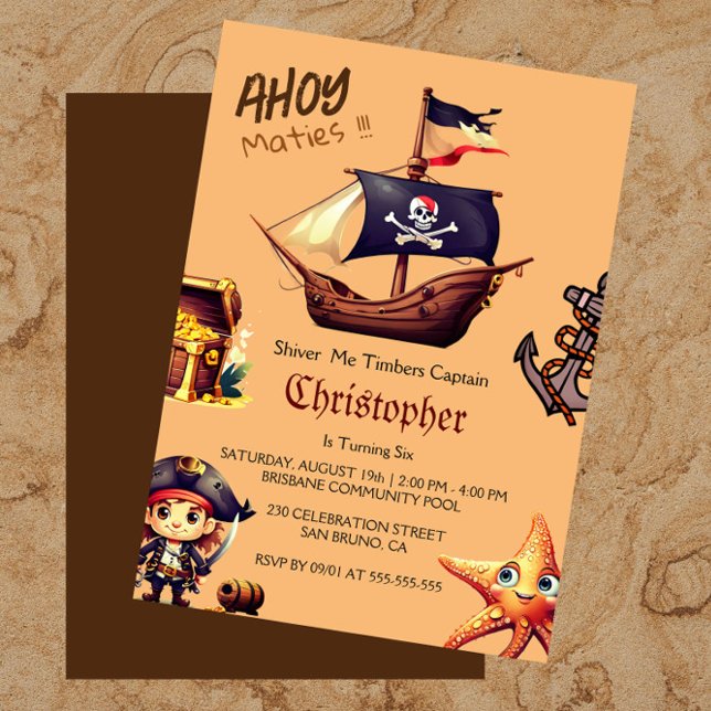 Convites piratas de aniversário (Criador carregado)