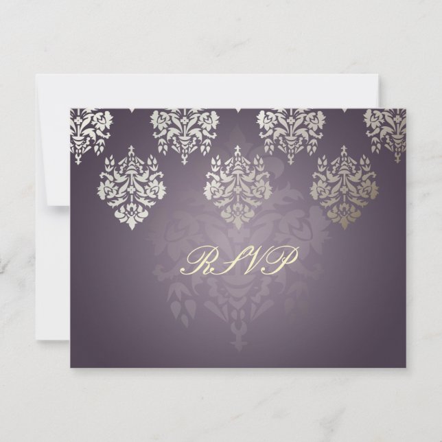 Convites PixDezine Damask6 RSVP exigem 5x7 (Frente)
