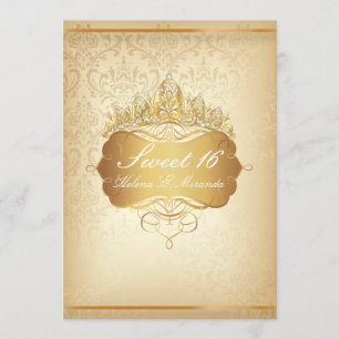 Convites PixDezines Sweet 16/Vintage Rossi Damask
