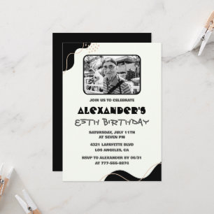 Convites pretos para o 85.º aniversário Men Simple