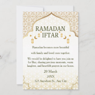 Convites Ramadan Mubarak – Iftar Familiar Elegante