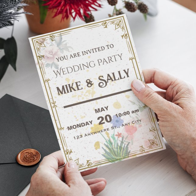 Convites Reais, Flores e Verde (Red Roses Wedding Invitation, Red floral wedding invitation, Red wedding invite, Red flowers and gre)