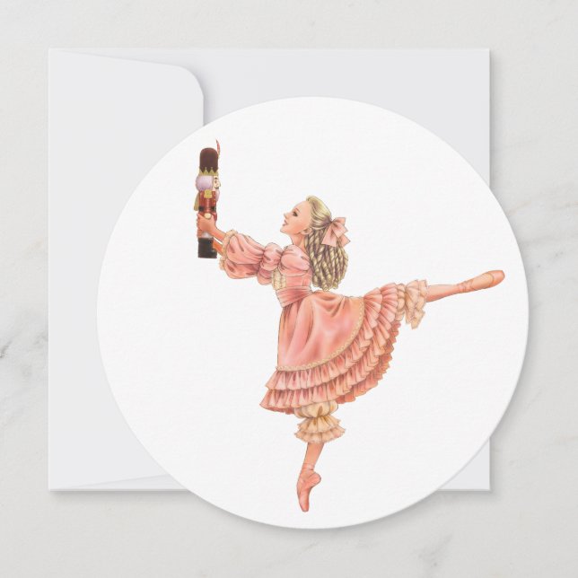 Convites redondos do feriado do Nutcracker (Frente)