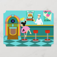 Convites retros customizáveis da fonte de soda