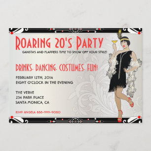 Convites retros da menina do Flapper dos anos 20