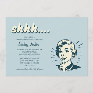 Convites retros do chá de fraldas da surpresa