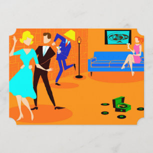 Convites retros do cocktail dos desenhos animados