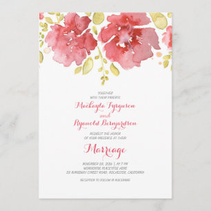convites românticos florais do casamento da