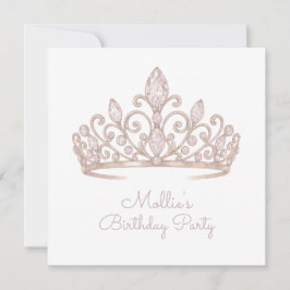 Convites Rosa Bege Personalizados de Aniversário P