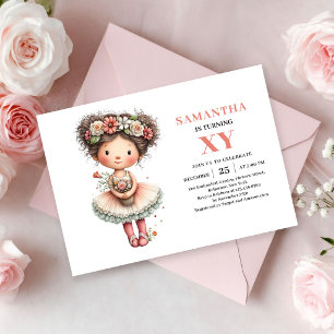 Convites Rosa Pastel para Aniversário de 9 anos da