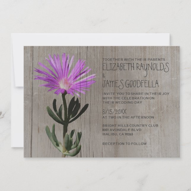 Convites Russos De Casamento De Plantas Suculentas (Frente)