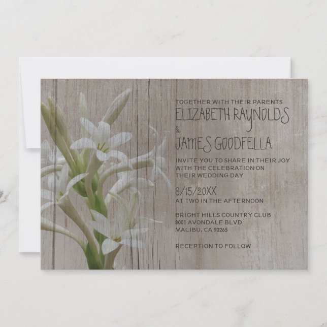 Convites Russos de Casamento de Tuberose (Frente)