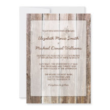 Convites Rustic Barn Para Casamento De Madeira