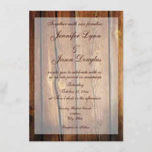 Convites Rustic Country Barn Wood Wedings
