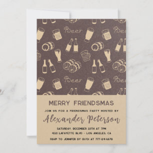 Convites Rustic Friendsmas Celebração Cerveja