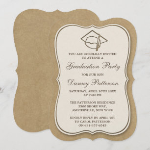 Convites Rustic Kraft Festa de formatura
