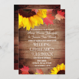 Convites Rustic Sunflower Barn Wood Casamento