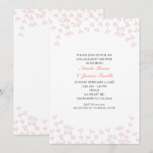 Convites Rústicos Cor-de-Rosa com Folhas para Chá 