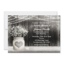 Convites Rústicos de Jarrinha de Pedra com Coração