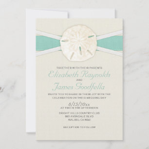 Convites rústicos do casamento do dólar de areia