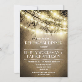 Convites rústicos do jantar de ensaio da árvore do