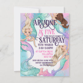 Convites Sereias Pequenas e Lindas