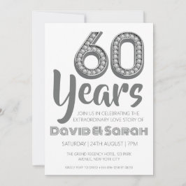 convites simples de 60 anos de casamento brancos