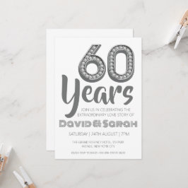 convites simples de 60 anos de casamento brancos