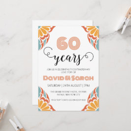 convites simples de 60 anos de casamento brancos