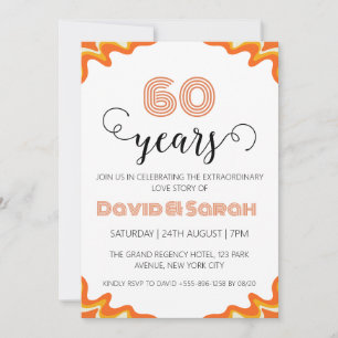 convites simples de 60 anos de casamento brancos