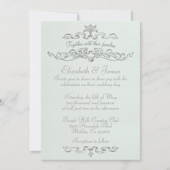 Convites Simples De Casamento Luxuoso (Frente)