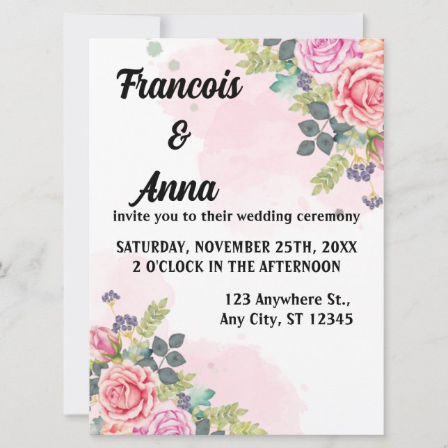 Convites Simples de Casamento Moderno Minimalista (Frente)