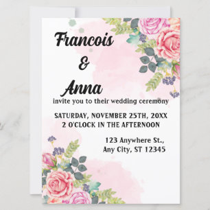 Convites Simples de Casamento Moderno Minimalista