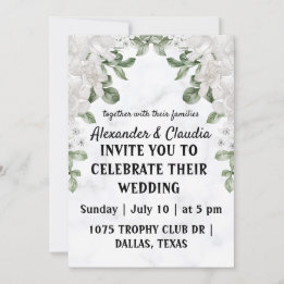 Convites Simples de Casamento Moderno Minimalista